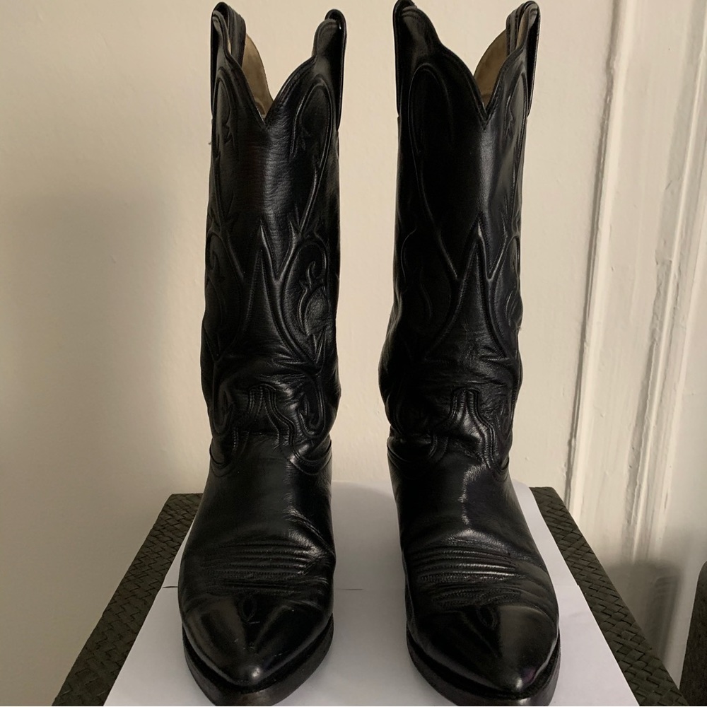 Dan Post Women’s Black Leather Cowgirl Boots Sz 8M